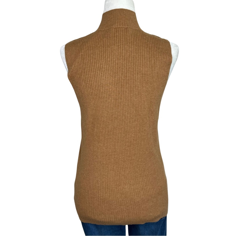 ❌SOLD❌ LOFT Outlet Sleeveless Knit Mock Neck Top Caramel Brown Large L - Picture 10 of 11